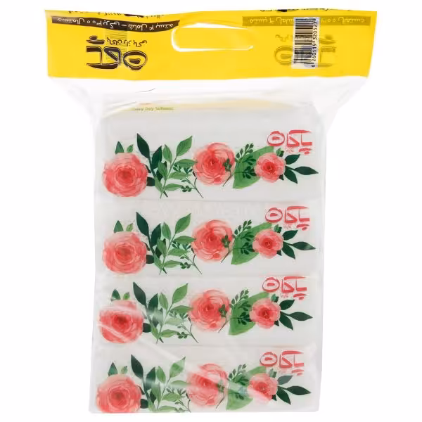 دستمال کاغذی 150 برگ پاکان مدل Rose بسته 4 عددی | فروشگاه اینترنتی تاتا کالا