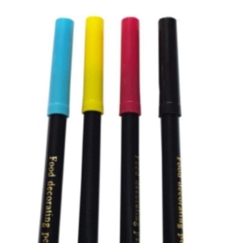 ماژیک خوراکی 4 رنگ مشکی و آبی و قرمز و زرد خارجی جنس عالی و پرفروش