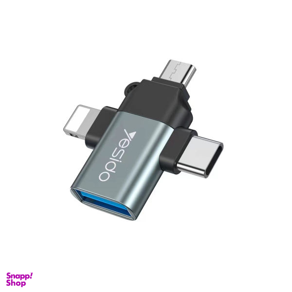 مبدل USB-C/MicroUSB/لایتنینگ OTG یسیدو مدل GS15