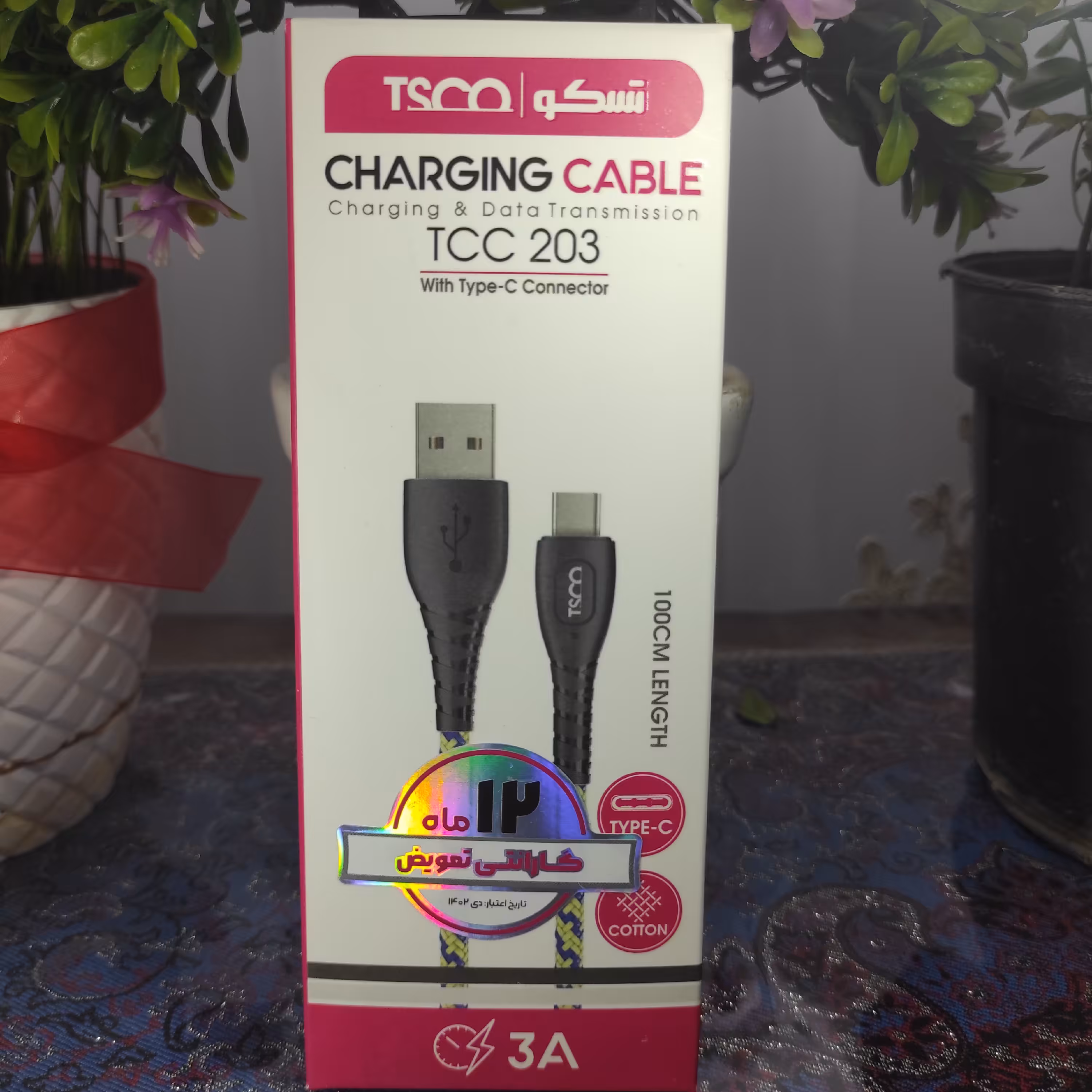 کابل تسکو مدل 203 با 12 ماه گارانتی تعویض 