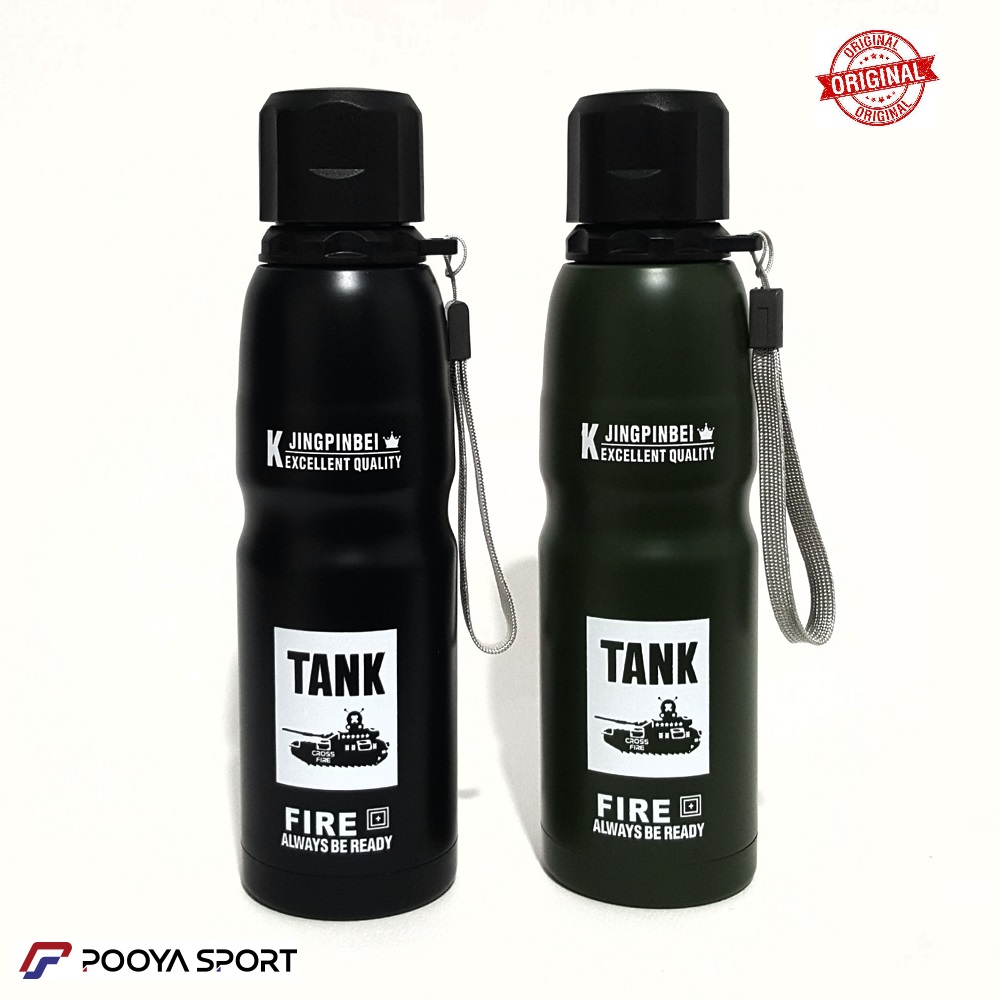 قمقمه آب فلزی استیل مدل ارتشی TANK ظرفیت 065 لیتر