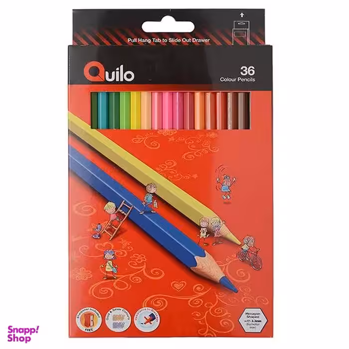 مداد رنگ ی کویلو (Quilo) مدل جعبه کاغذی 36 رنگ