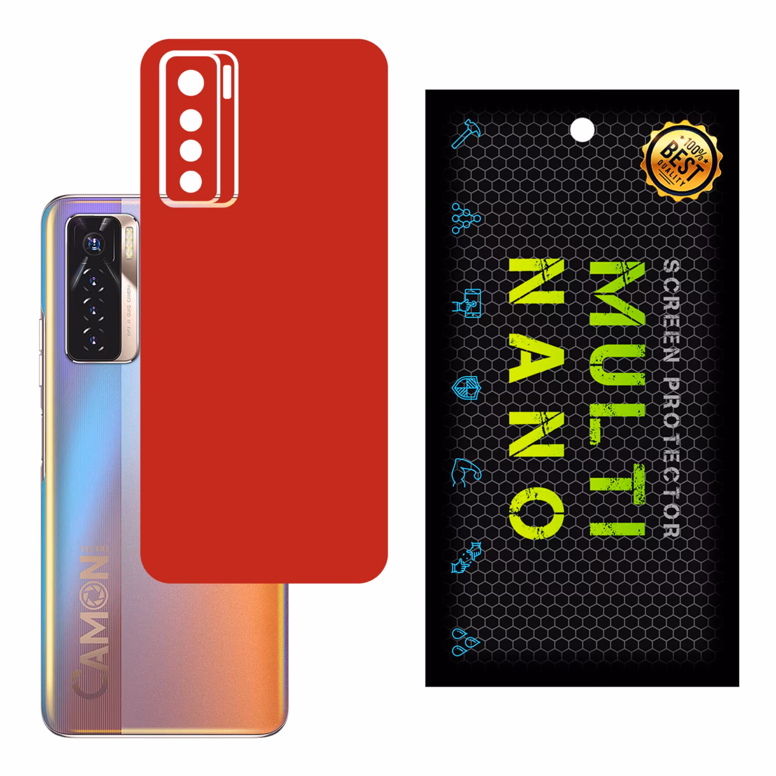 برچسب پوششی MultiNano مدل X-F1M-Red برای پشت موبایل تکنو  Camon 17 Pro