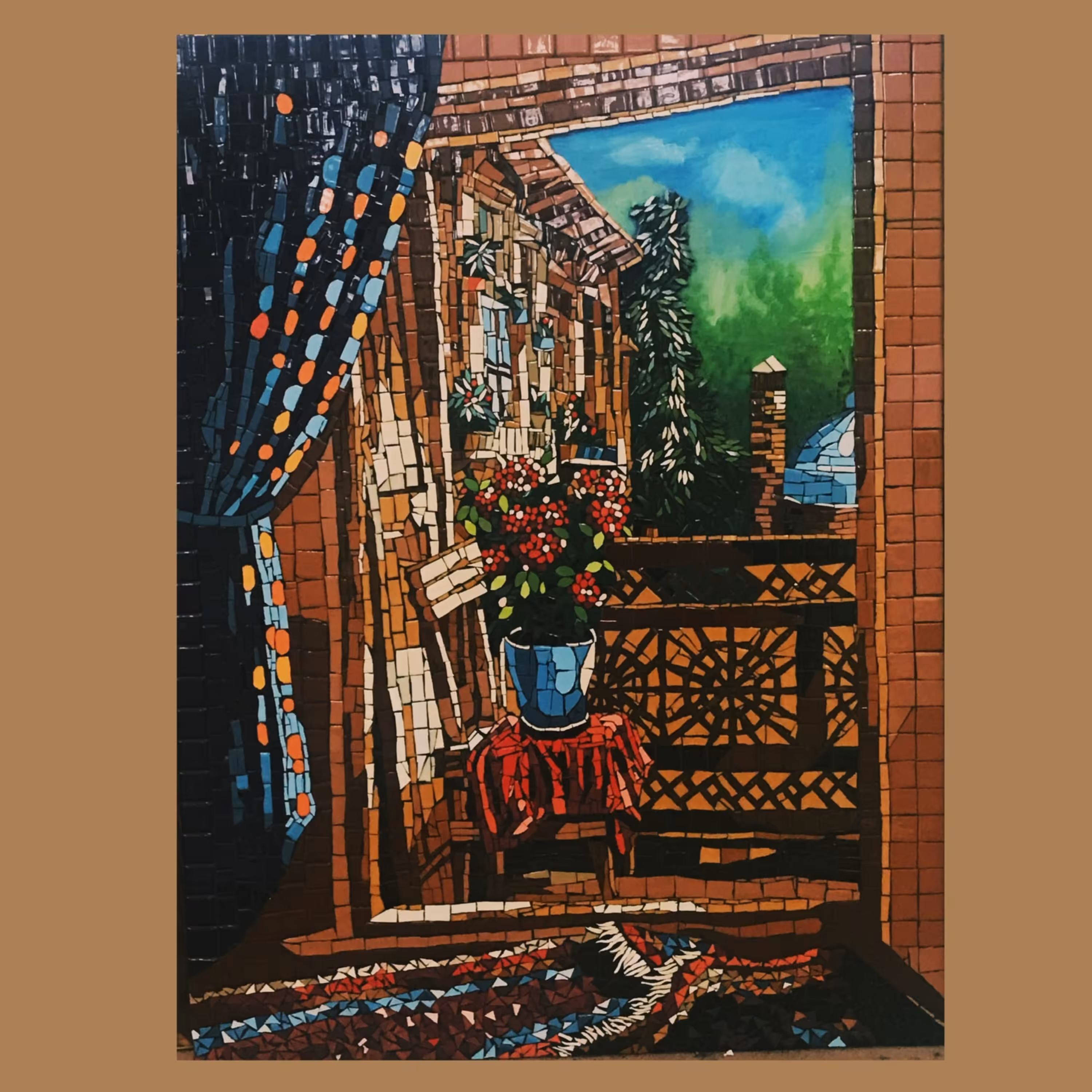 تابلو نقاشی موزاییک منظره