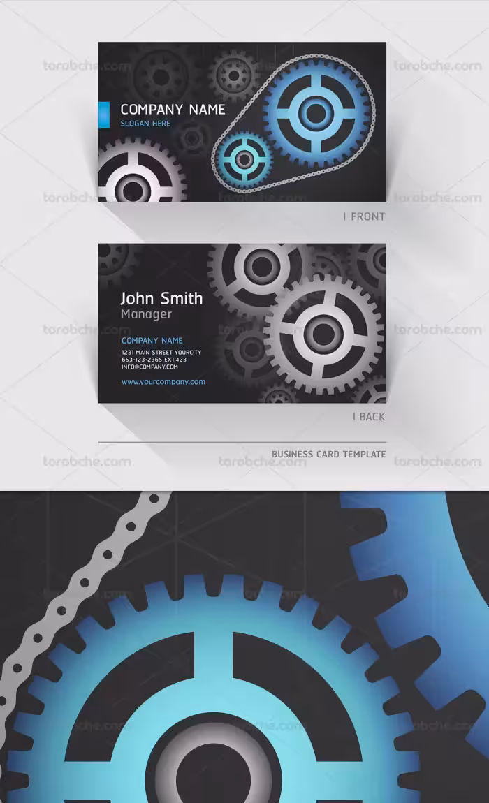 وکتور کارت ویزیت صنعتی | گرافیک با طعم تربچه