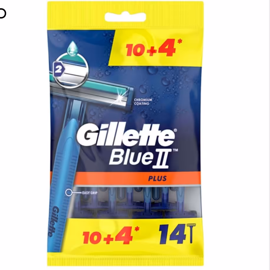 خودتراش 2 تیغ ژیلت مدل Blue 2 Plus بسته 14 عددی