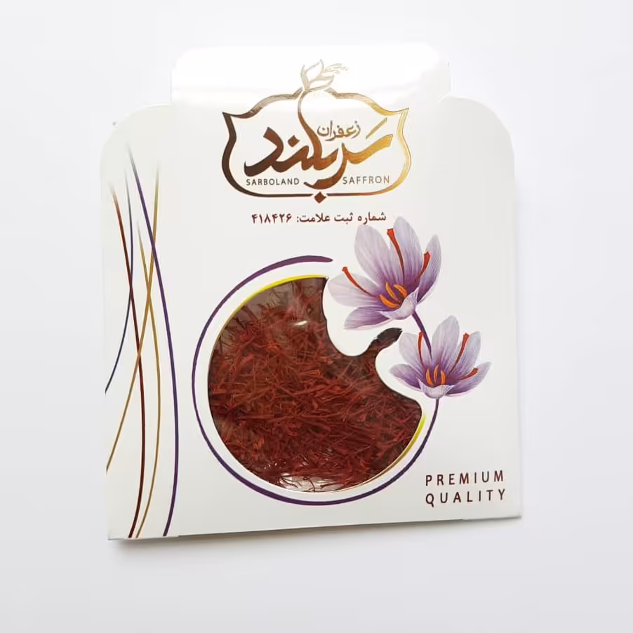 زعفران سرگل یک 1 مثقالی پاکتی درجه یک با ضمانت و کیفیت عالی  قائنات برند سربلند