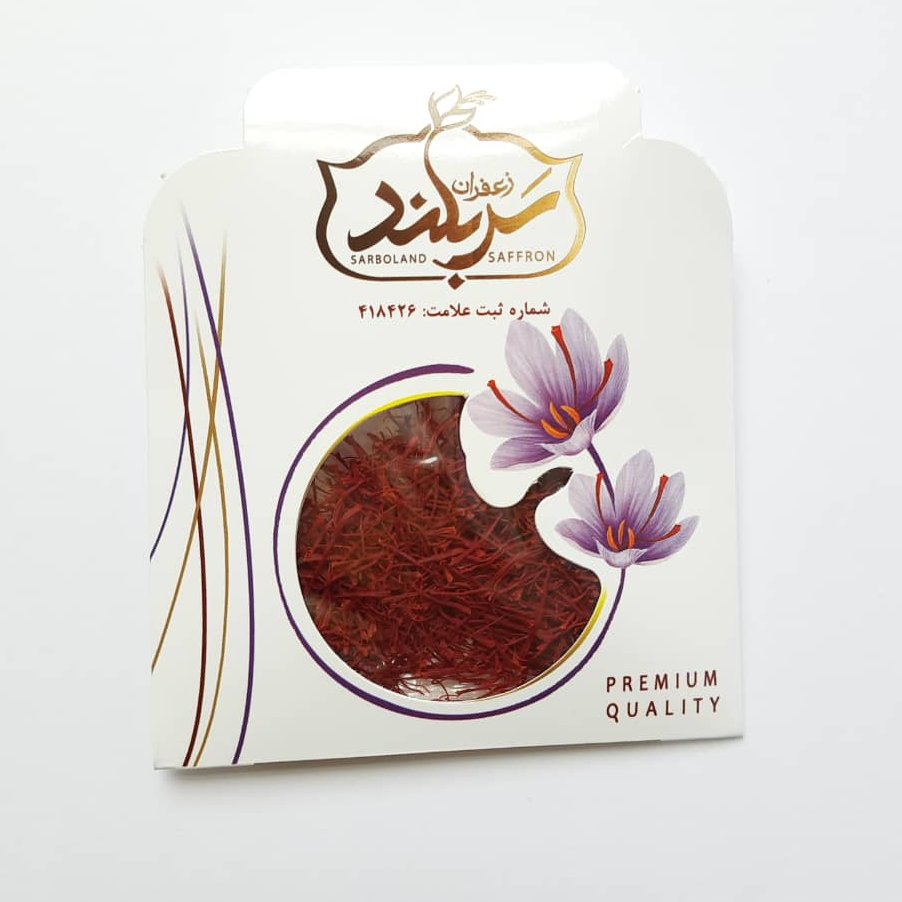 زعفران سرگل یک 1 مثقالی پاکتی درجه یک با ضمانت و کیفیت عالی  قائنات برند سربلند