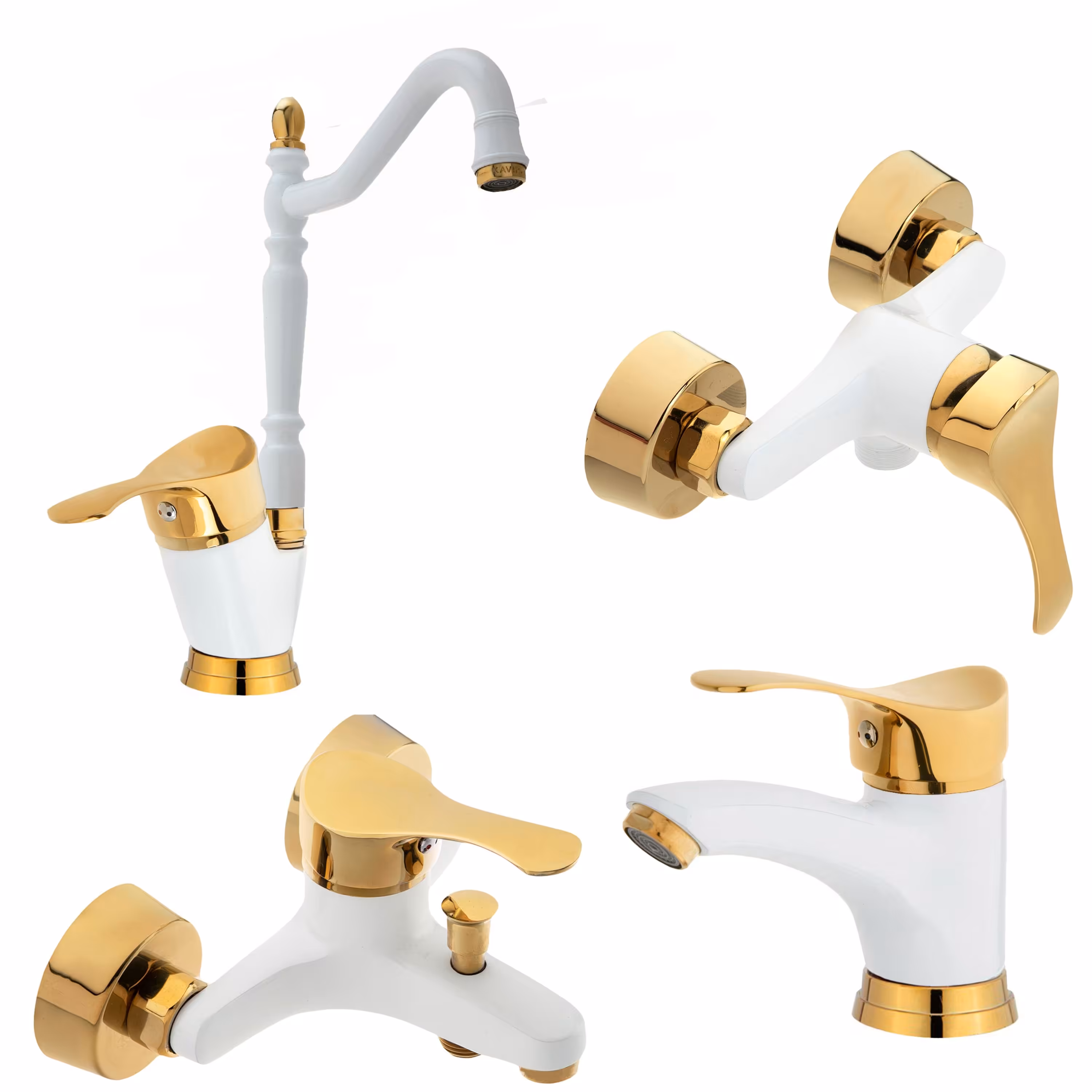 ست شیرآلات سفید طلایی مدل وندا سماوری