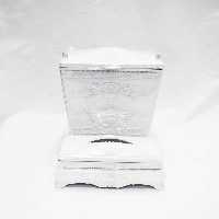 سطل و جا دستمال فانتزی نگین دار  (سفید)