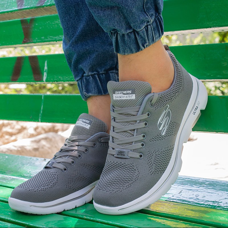 کفش اسکیچرز بندی رویه بافت ضد آب اصل ویتنام دارای کفی طبی 