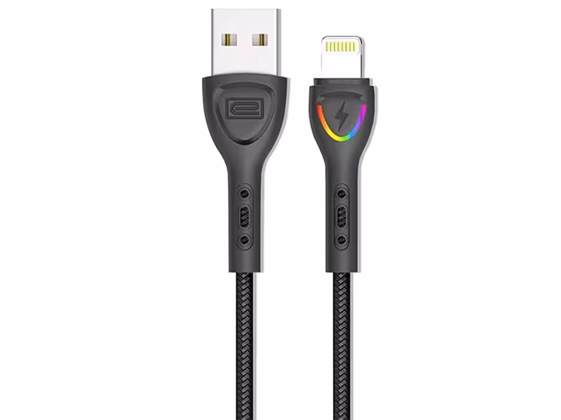 کابل شارژ یو اس بی به لایتنینگ 3 آمپر یک متری ارلدام Earldom Lightning 1M Charging Cable EC–117
