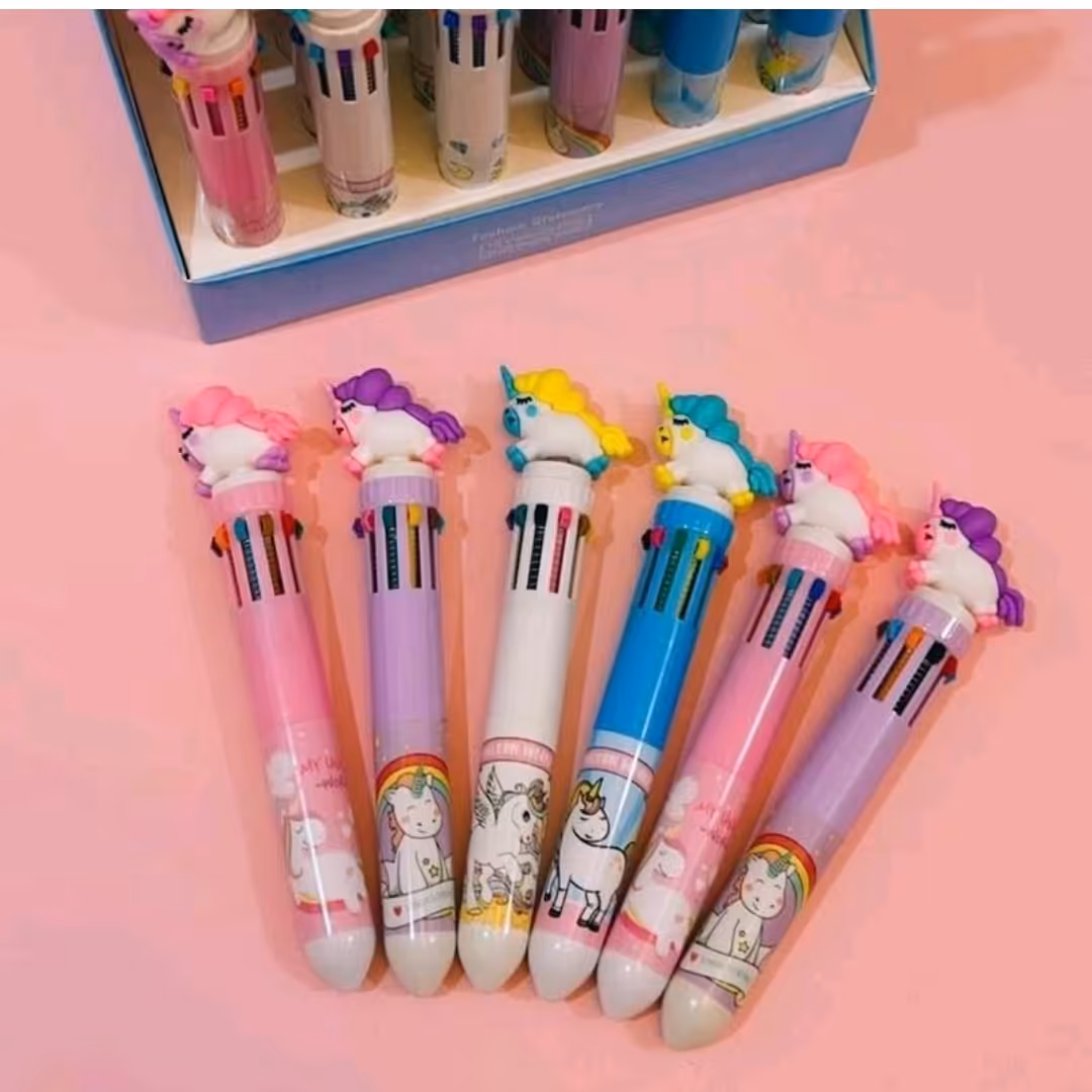 خودکار 10 ده رنگ مدل یونیکورن تپل