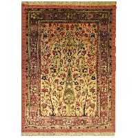 فرش دست بافت  دورو  تمام ابریشم116 - 156