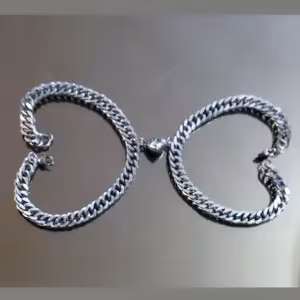 دستبند کارتیر استیل زوج مگنتی قلبی