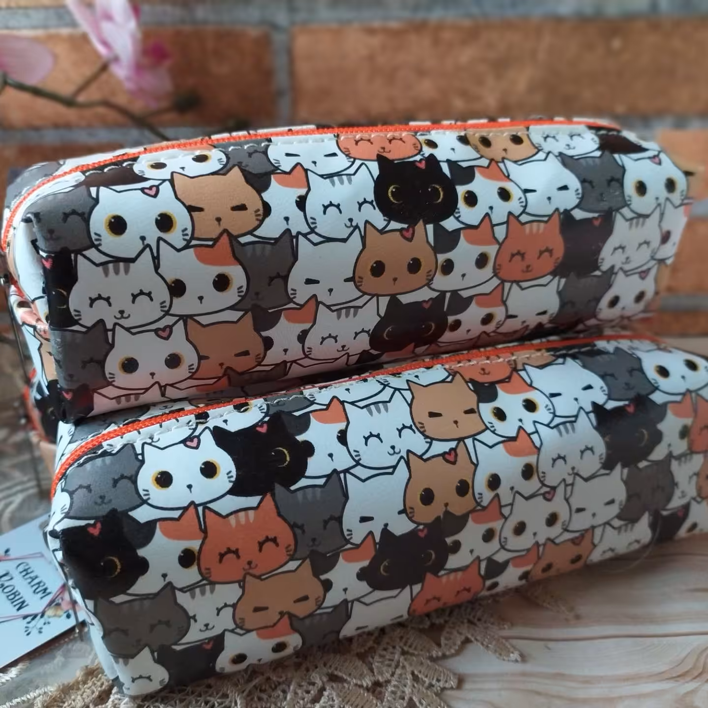 جامدادی تک زیپ  چرم گربه ای  جامدادی با تنوع بالای50 طرح مناسب هدیه 