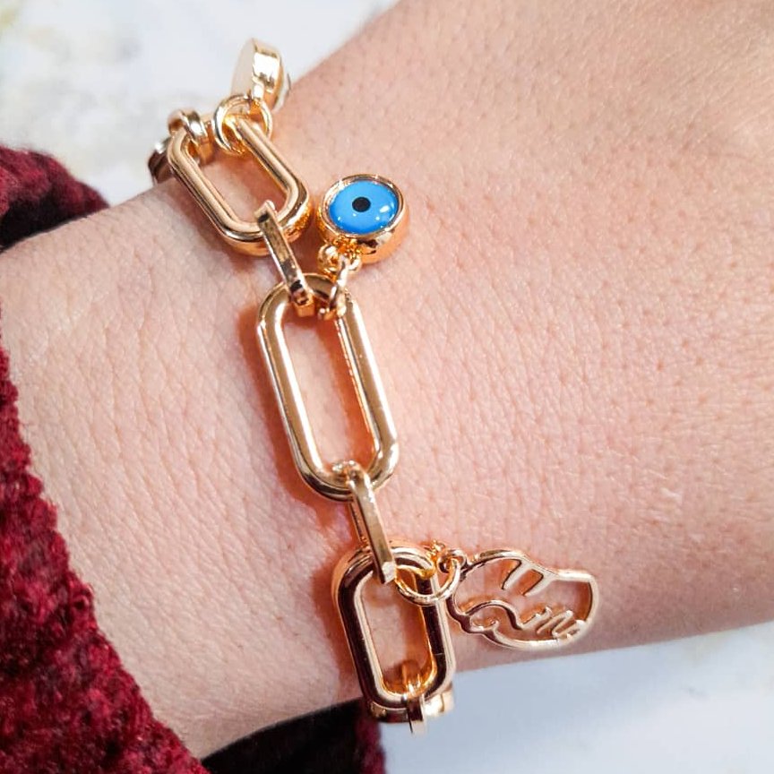 دستبند چشم نظر آویز دار
