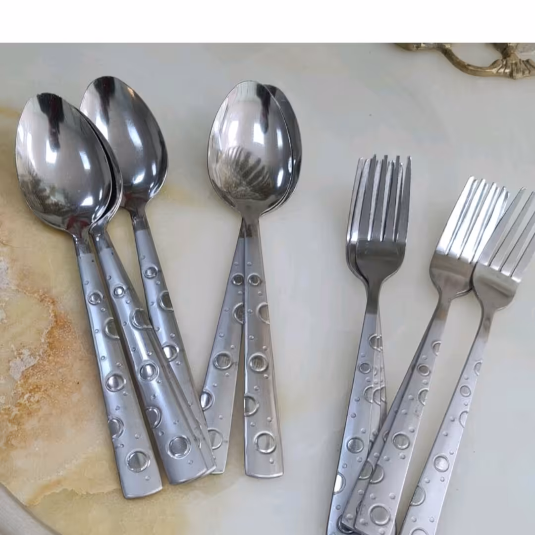 قاشق چنگال ارزان قیمت وکیوم حبابی استیل بگیر 