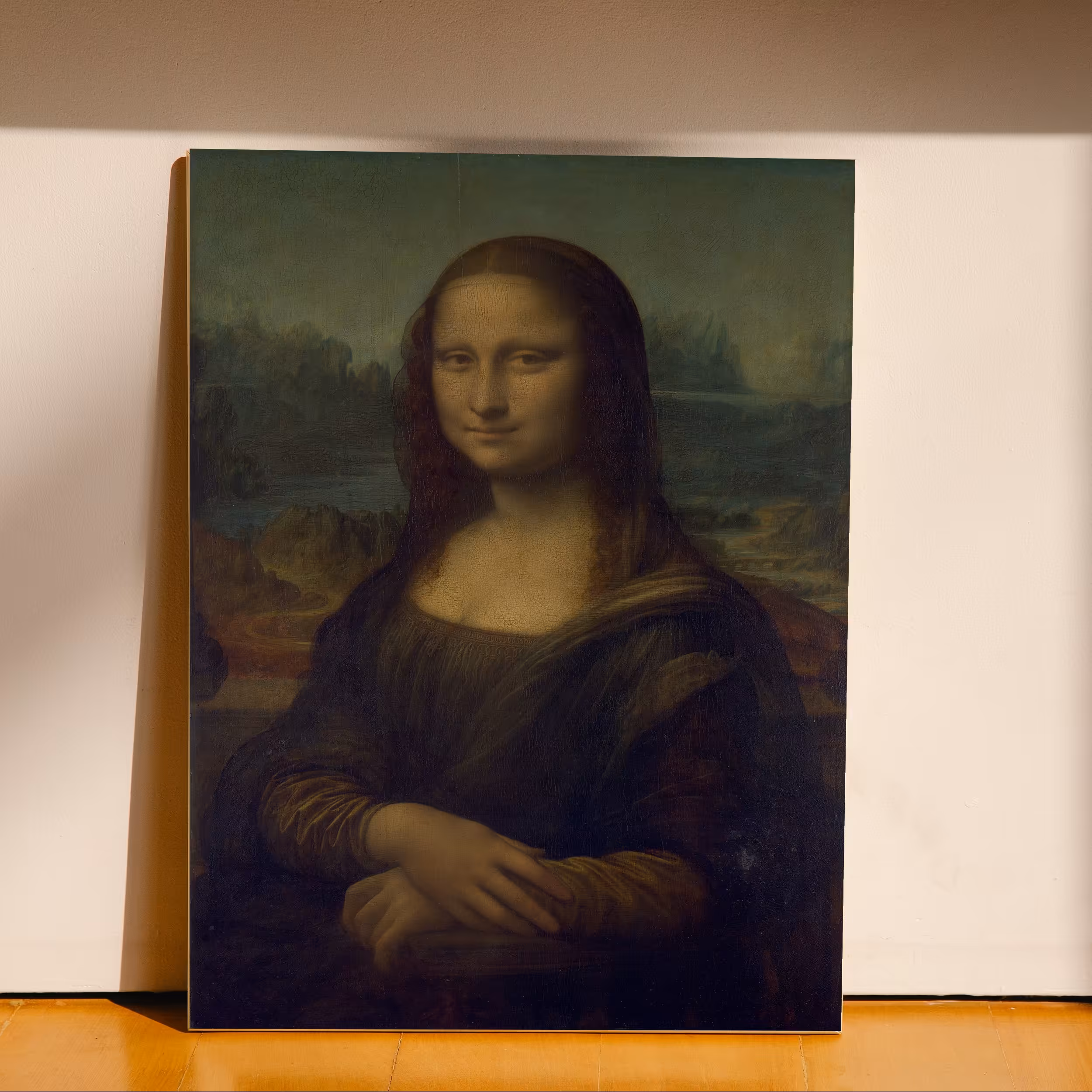 تابلو شاسی دکوراتیو مونالیزا سایز 50 در 70سانتی متر  کد 1010