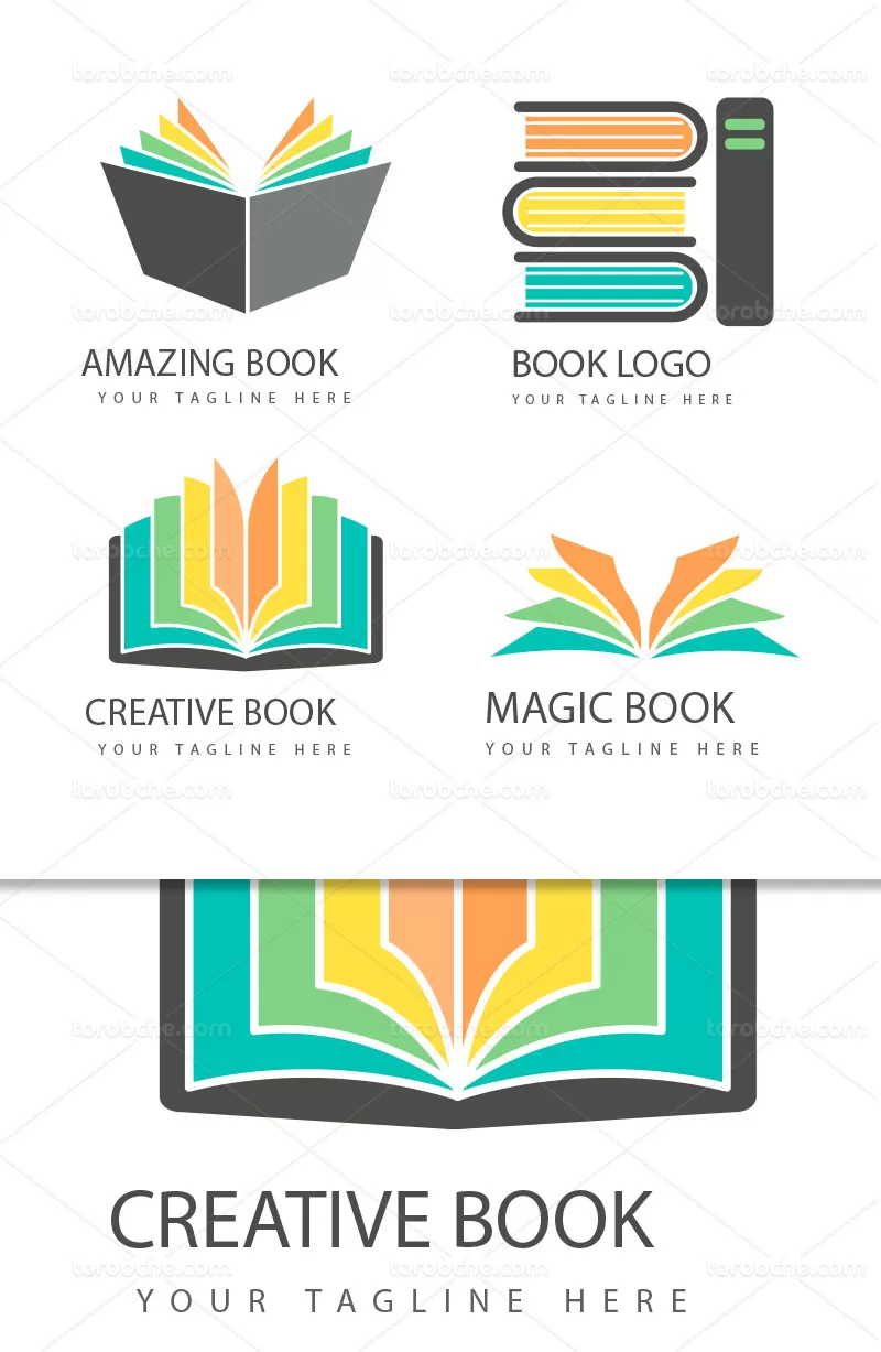 وکتور لوگو کتاب خلاقانه | گرافیک با طعم تربچه
