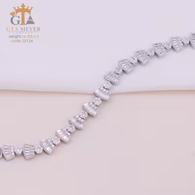 دستبند نقره شیک زنانه و دخترانه عیار 925 کد 22134