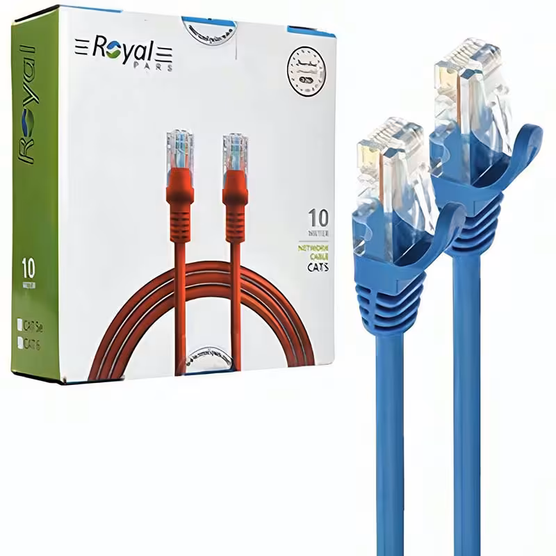 کابل 10 متری شبکه CAT5 رویال Royal پک کارتنی