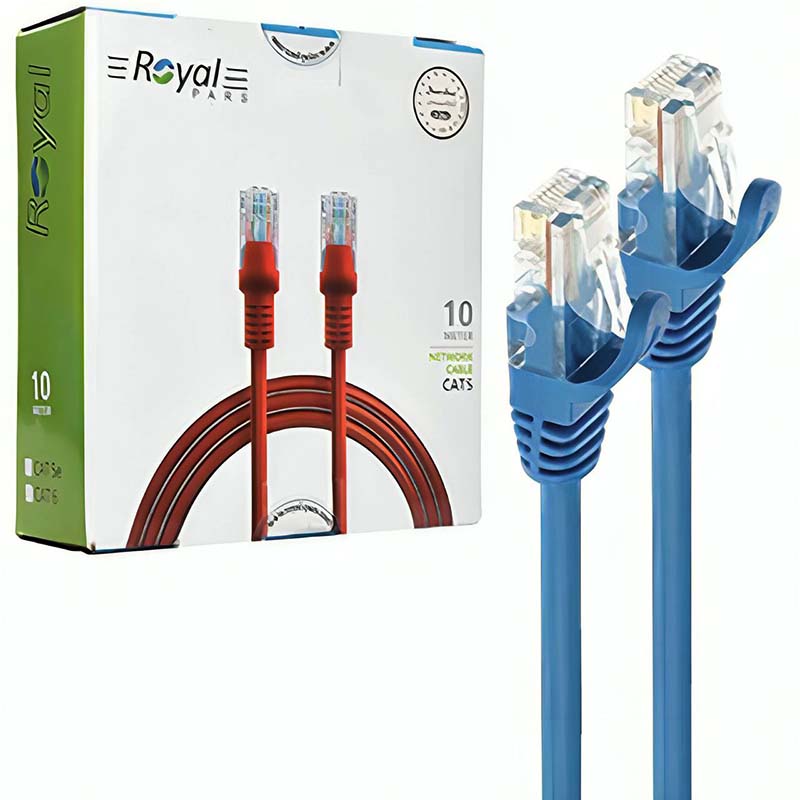 کابل 10 متری شبکه CAT5 رویال Royal پک کارتنی