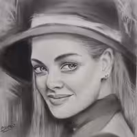 نقاشی سیاه قلم چهره(سبک رئال) 