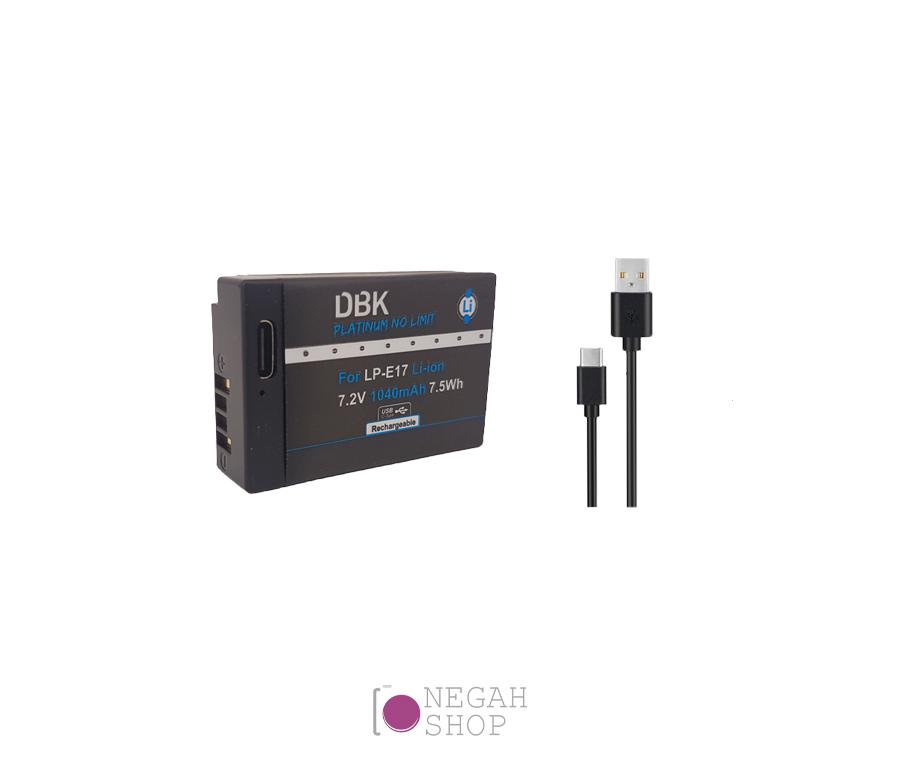 باتری دوربین کانن DBK LP-E17 به همراه کابل شارژ Type C