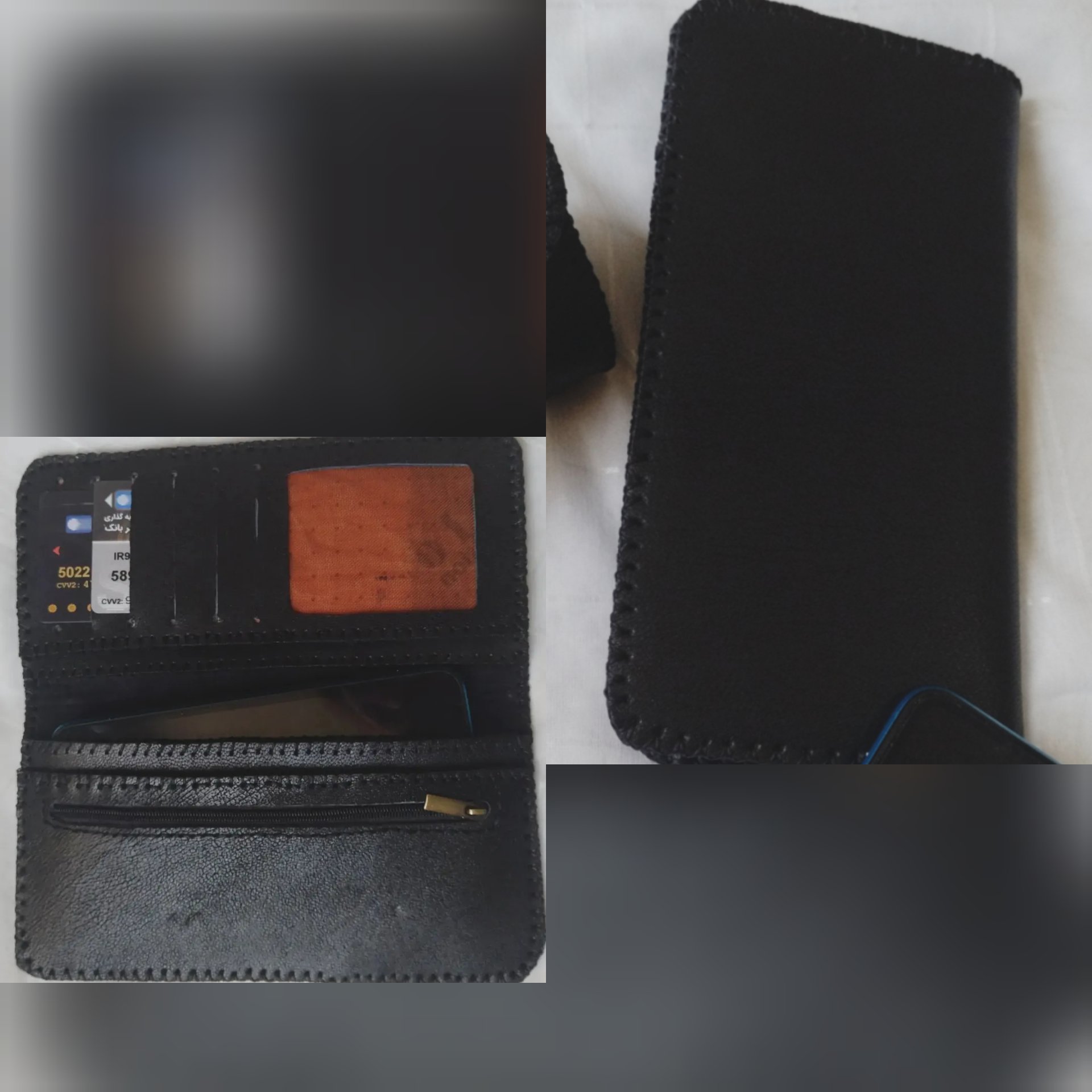 کیف پول مردانه با چرم طبیعی کاملا دست دوز بدون استفاده از ماشین در برش و دوخت