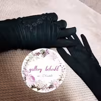 دستکش گلدوزی  مشکی طرح45