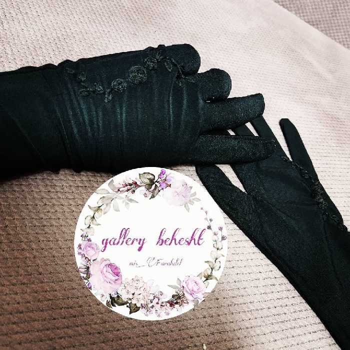 دستکش گلدوزی  مشکی طرح45