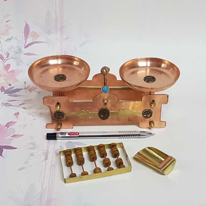 ترازو مسی با چرتکه و سرتاس (ارسال رایگان)