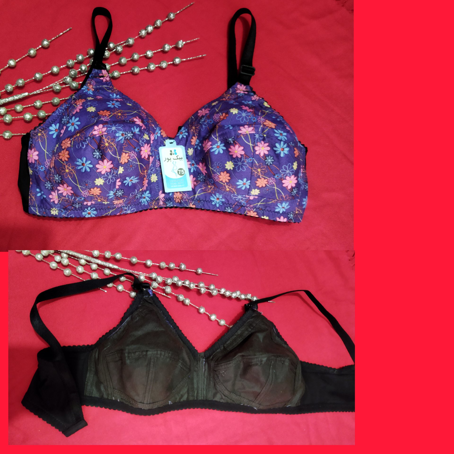 سوتین نخی راحتی گلدار