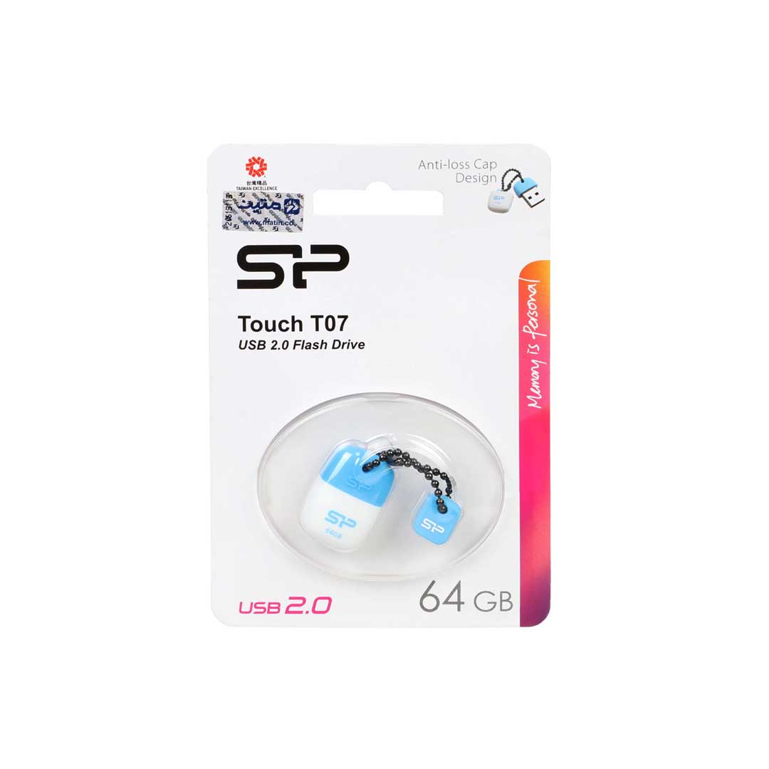فلش مموری سیلیکون پاور مدل Touch T07 ظرفیت 64 گیگابایت - آبی