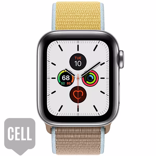 سری 5 استیل سلولار زنانه Stainless Steel Case with Camel Sport Loop - Hiapple.ir