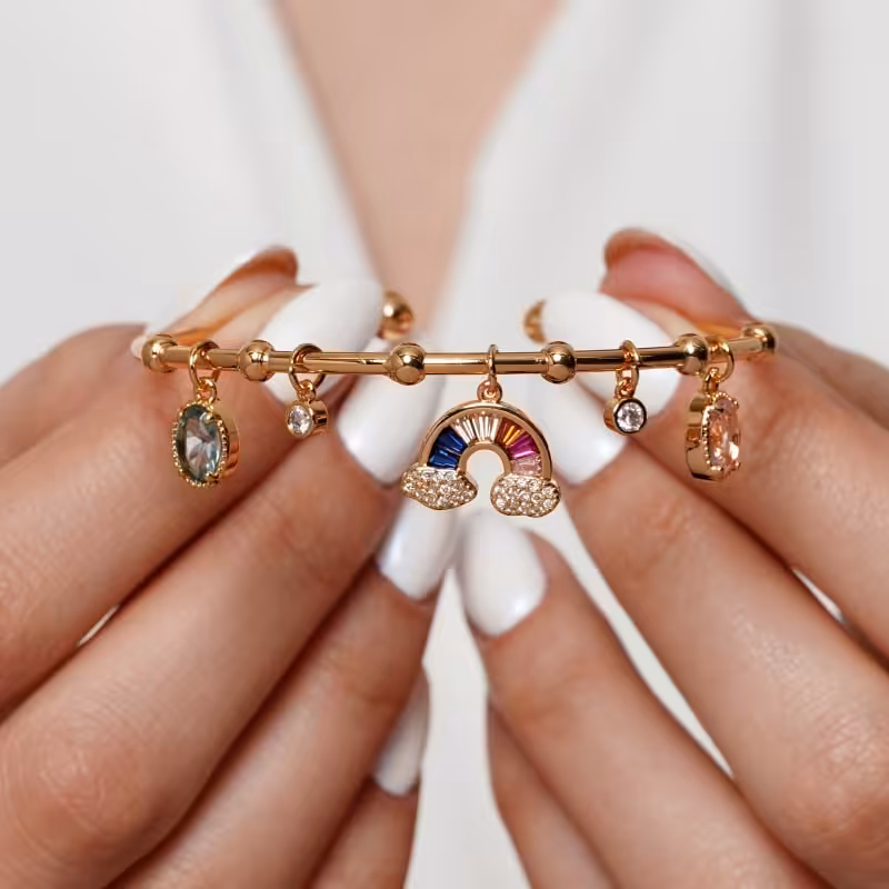 Rainbow بنگل استیل برند YSX رنگ ثابت و بدون حساسیت