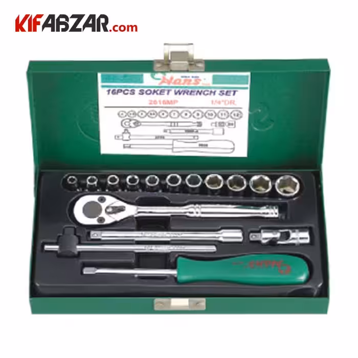 جعبه بکس هواگیری 1/4 اینچ 16 عددی هنس مدل 2616MPQ