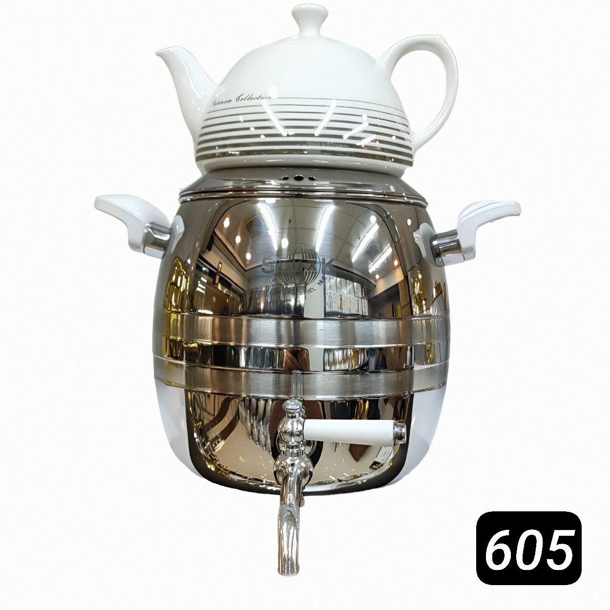 کتری قوری استیل دسته باکالیت 605(اس لوکس) 