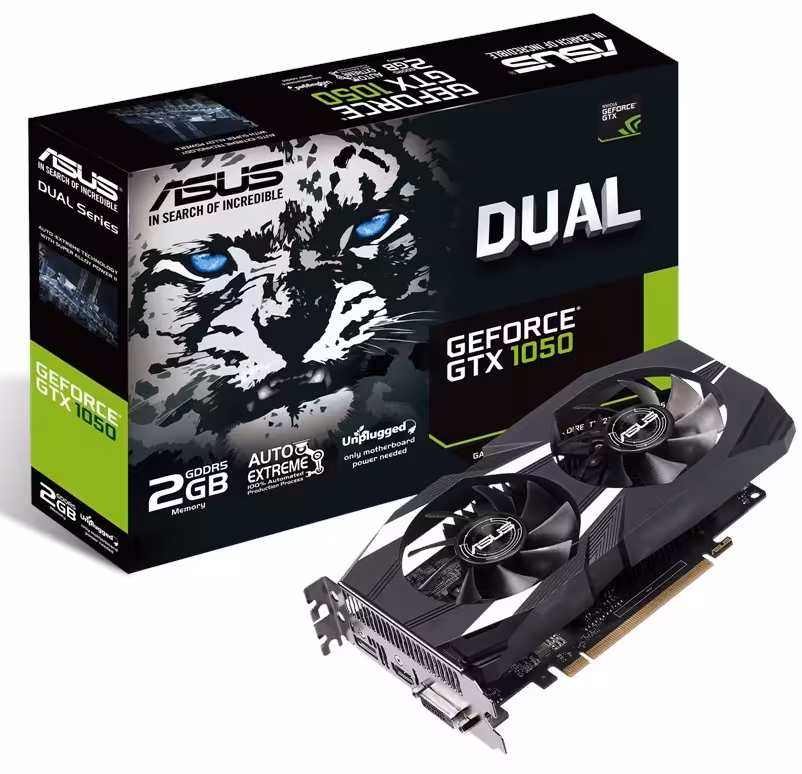 کارت گرافیک ایسوس مدل دوآل جی تی ایکس 1050 2جی وی 2 با ظرفیت 2 گیگابایت