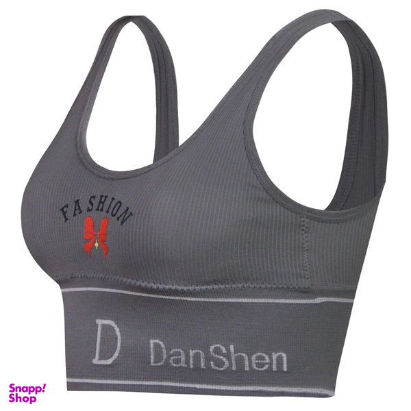 نیم تنه ورزشی زنانه مدل بدون فنر پددار کد 4618 رنگ خاکستری تیره