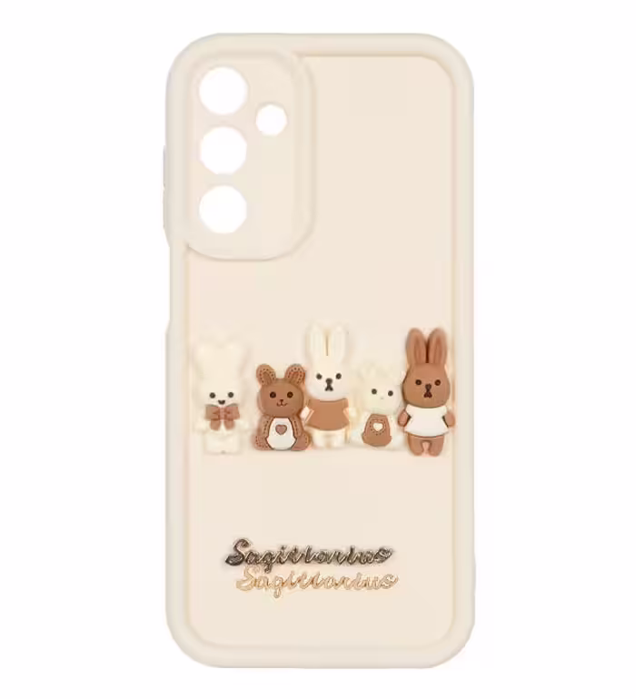 قاب گوشی سامسونگ Galaxy A25 مدل Solid Case عروسک برجسته خرگوشی - کرم