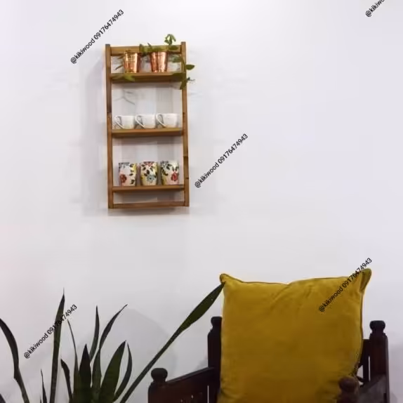 شلف دیواری چوبی روستیک ابعاد 70×34×9 در چند رنگ مختلف 