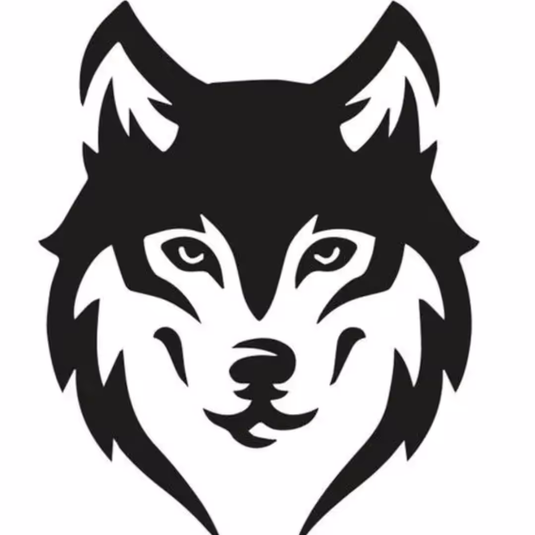 استیکر دیواری طرح گرگ مشکی سایز  30در 40