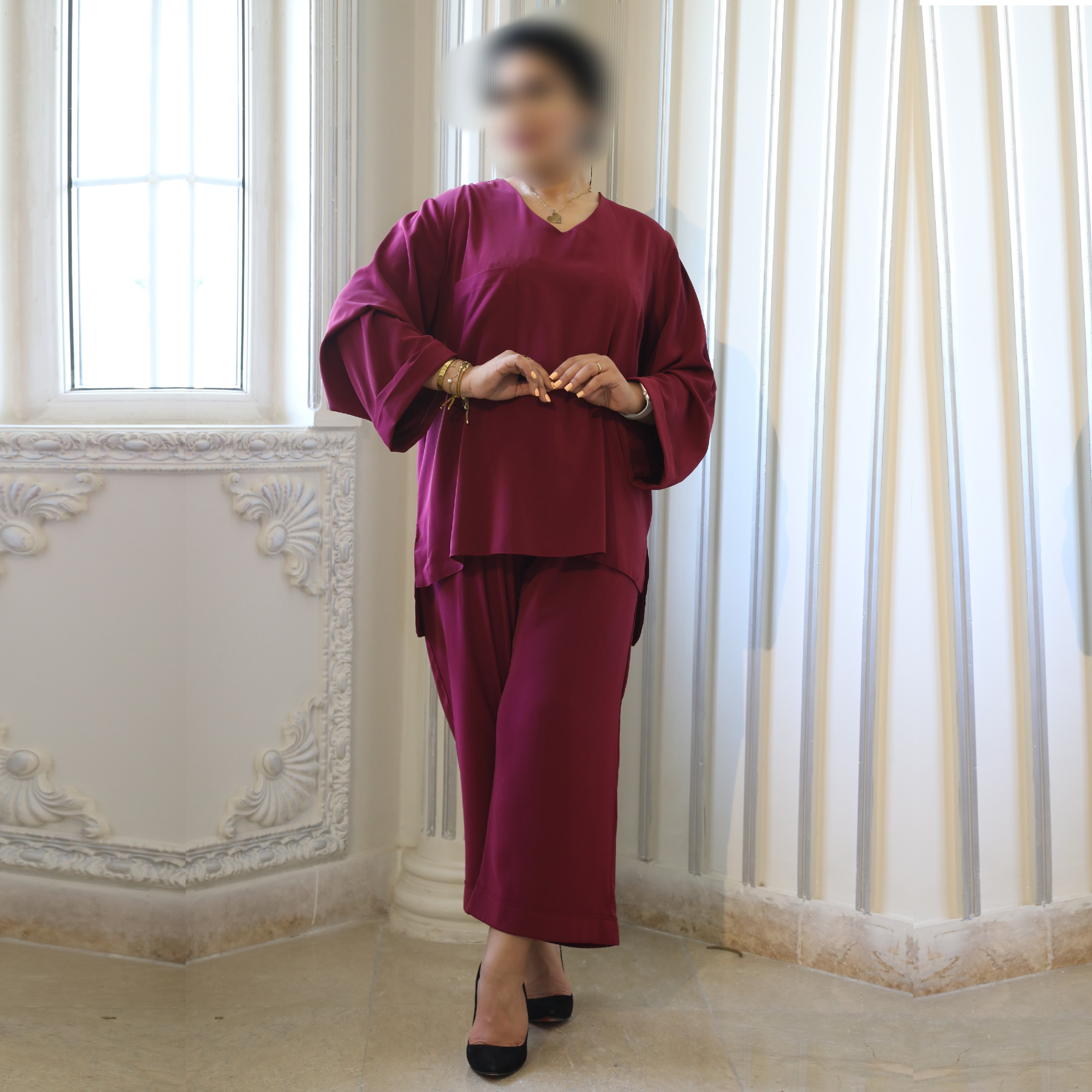 ست شومیز شلوار جذاب پلاس سایز دارای رنگبندی قابل سفارش به سایز و فرم بدن شما
