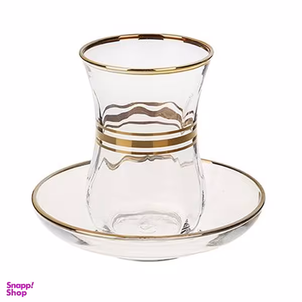 استکان نعلبکی لاو سری گلد - بسته 6 عددی