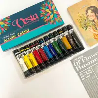 رنگ اکریلیک 12رنگ 21میل وستا