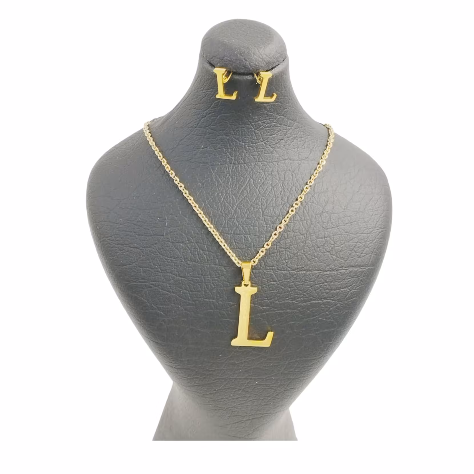 نیم ست حروف L پلاک زنجیر حروف استیل رنگ ثابت ضد حساسیت