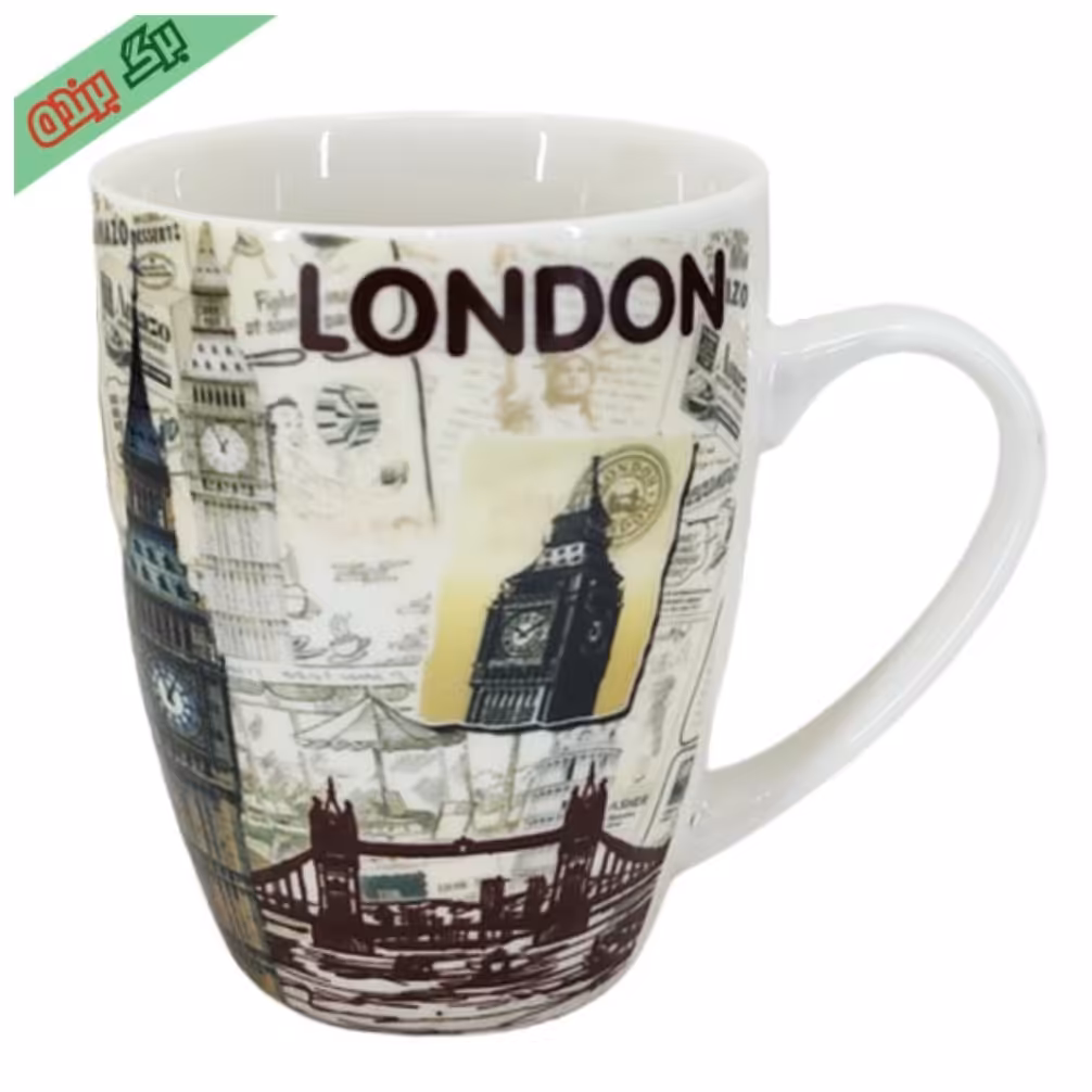 ماگ سرامیکی طرح لندن LONDON قاشق دار جعبه کادویی