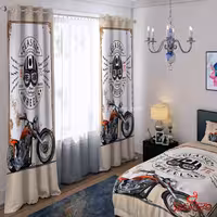 پرده 2 عددی کد 15493/1 پرده طرح موتورسیکلت هارلی دیویدسون